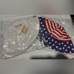 New! Boss & Mini Boss Bucket Hats and American Flag Matching Bucket Hats- 4 hats